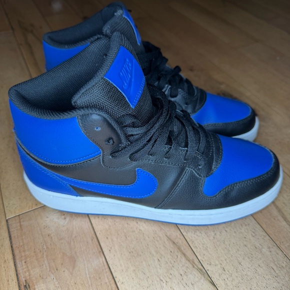 Nike Ebernon Mid AQ1773-001 Black/Game Royal Size 9.5 Men’s Used No Box - Picture 1 of 11